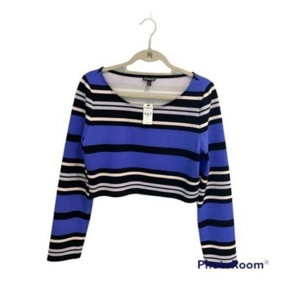 Express Cropped Long Sleeve Top NWT - Picture 3 of 8